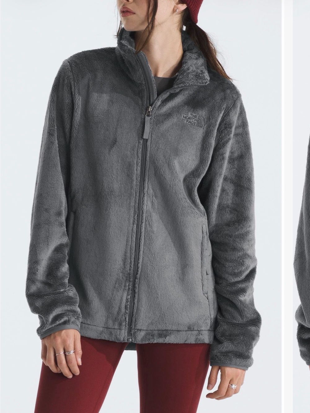 The North Face Women's Charcoal Gray Plush Zip-Up Jacket